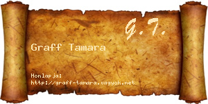 Graff Tamara névjegykártya